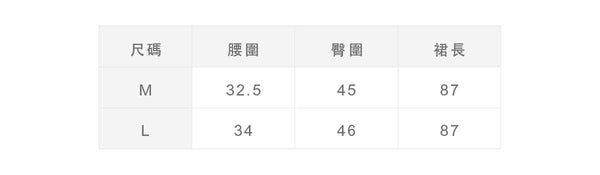 尺寸對照表
