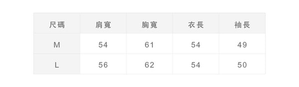 尺寸對照表
