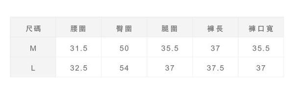 尺寸對照表