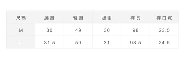 尺寸對照表