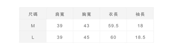 尺寸對照表